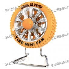 Tire Style USB Powered 3-Blade Fan - Yellow Tire Style USB Powered 3-Blade Fan - Yellow