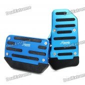 Non-slip Zinc-Aluminum Alloy A/T Car Pedal Pad Cover Set - Blue