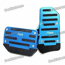 Non-slip Zinc-Aluminum Alloy A/T Car Pedal Pad Cover Set - Blue
