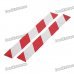 Pair Safety Automobile Honeycomb Pattern Car Body Reflective Sticker (Red + Silver)