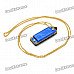 Mini 4-Hole 8-Tone Harmonica with Chain - Blue + Golden