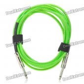 6.35mm Male to Male Audio Connection Cable for Guitar - Black + Green (3M-Length)