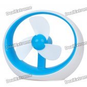 USB Powered 3-Fan-Blade Cooling Fan for Computer - Blue + White (2 x AAA)