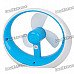 USB Powered 3-Fan-Blade Cooling Fan for Computer - Blue + White (2 x AAA)