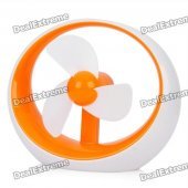 USB Powered 3-Fan-Blade Cooling Fan for Computer - Orange + White (2 x AAA)