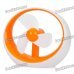 USB Powered 3-Fan-Blade Cooling Fan for Computer - Orange + White (2 x AAA)