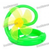 Plastic Folding Fan w/ USB Charging Cable for Computer - Green (5-Fan-Blade, 92cm)