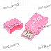 SY-T62 Portable USB 2.0 MicroSD / TF Card Reader - Pink (32GB) SY-T62 Portable USB 2.0 MicroSD / TF Card Reader - Pink (32GB)