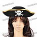 Cool Pirate Hat + Eye Patch for Halloween Cosplay Costume Party - Black
