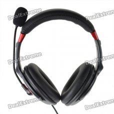 Stylish USB 2.0 Stereo Headset Headphone w/ Microphone / Speaker - Black + Red (2m-Cable) Stylish USB 2.0 Stereo Headset Headphone w/ Microphone / Speaker - Black + Red (2m-Cable)
