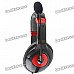 Stylish USB 2.0 Stereo Headset Headphone w/ Microphone / Speaker - Black + Red (2m-Cable) Stylish USB 2.0 Stereo Headset Headphone w/ Microphone / Speaker - Black + Red (2m-Cable)