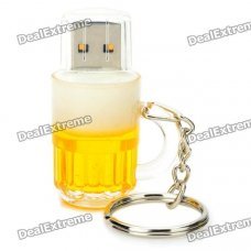 Beer Mug Style USB 2.0 Flash Drive - Yellow + White (16GB) Beer Mug Style USB 2.0 Flash Drive - Yellow + White (16GB)