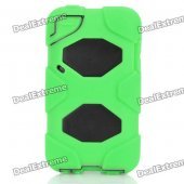 Robot Style Protective Plastic & Silicone Back Case for Ipod Touch 4 - Green