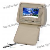 AST7000DVD Car Headrest 7" LCD DVD Media Player with AV-Out / MMC / MS / SD Slot - Khaki (2-Piece)