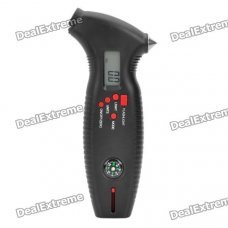 8-in-1 1.2" Digital Display Tire Pressure Gauge - Black (3 x AAA Battery)