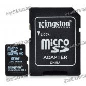 Genuine Kingston Micro SD / TF Memory Card w/ SD Adapter - 8GB (Class 4)
