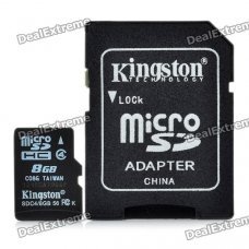 Genuine Kingston Micro SD / TF Memory Card w/ SD Adapter - 8GB (Class 4) Genuine Kingston Micro SD / TF Memory Card w/ SD Adapter - 8GB (Class 4)