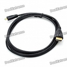 1080p HDMI V1.4 Male to Micro HDMI Male Adapter Cable - Black (180cm) 1080p HDMI V1.4 Male to Micro HDMI Male Adapter Cable - Black (180cm)