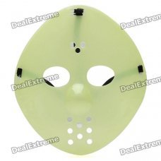 Glow-in-the-Dark Halloween Jason Full Face Mask - Green