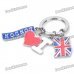 I Love London Key Ring - Red + Blue