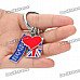I Love London Key Ring - Red + Blue
