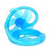 Plastic Folding Fan w/ USB Charging Cable for Computer - Blue (5-Fan-Blade, 92cm)