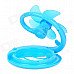 Plastic Folding Fan w/ USB Charging Cable for Computer - Blue (5-Fan-Blade, 92cm)
