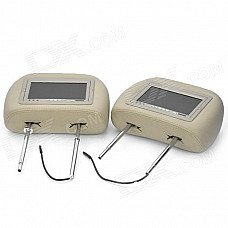 7.0" TFT Car Headrest Monitor with Remote Controller / AV-IN - Khaki (2-Piece) 7.0" TFT Car Headrest Monitor with Remote Controller / AV-IN - Khaki (2-Piece)