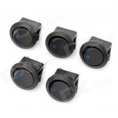 Car OFF/ON Rocker Switches with Blue Light Indicator (5-Piece Pack / 12V)