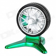 Wheel Style ABS 3-Fan-Blade USB Fan - Green + Black + Silver Wheel Style ABS 3-Fan-Blade USB Fan - Green + Black + Silver