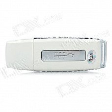 G3 USB Rechargeable Voice Recorder - White + Silver (8GB)