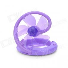 Plastic Folding Fan w/ USB Charging Cable for Computer - Purple (5-Fan-Blade, 92cm)