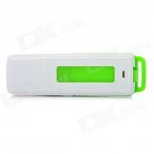 USB 2.0 Rechargeable Flash Drive Voice Recorder - White (4GB)