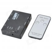 4-Port 1080p HDMI V1.4 Switch w/ Remote Control - Black (3-In / 1-Out)