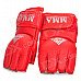 Martial Arts Training Free Combat Half Fingers Gloves - Red (Pair)