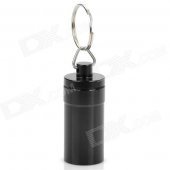Stylish Aluminum Alloy Keychain with Pill / Small Gadgets Holder - Black