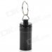 Stylish Aluminum Alloy Keychain with Pill / Small Gadgets Holder - Black