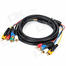 5RCA Male to 5RCA Male Component Vedio & Audio Connection Cable - Black (180cm) 5RCA Male to 5RCA Male Component Vedio & Audio Connection Cable - Black (180cm)