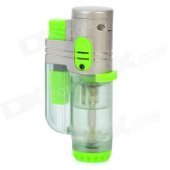 2000'C Tri-Flame Zinc Alloy Windproof Butane Jet Torch Lighter - Green