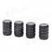 Aluminium Alloy Car Tire Valve Caps - Black (4-Piece Pack)