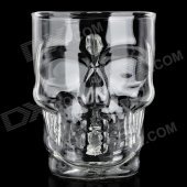 Crystal Skull Style Glass Beer Cup - Transparent (500ml)