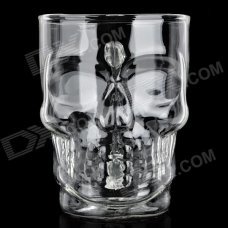 Crystal Skull Style Glass Beer Cup - Transparent (500ml)