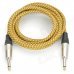 Gold-Plated Instrument Guitar Bass Cable Cord - Grass Green + Yellow (3m-Length)
