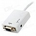 Micro HDMI Male to VGA Female Converter Adapter w/ 3.5mm Audio Jack - White Micro HDMI Male to VGA Female Converter Adapter w/ 3.5mm Audio Jack - White