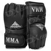 Half Finger Boxing Training Gloves - Black (2-Piece Pack)