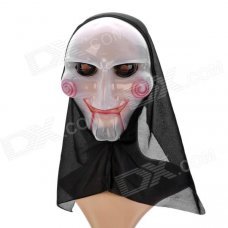 Glow-in-the-Dark Saw Skull Head Style Mask - Transparent Glow-in-the-Dark Saw Skull Head Style Mask - Transparent