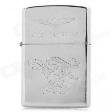 Stylish Eagle Pattern Oil Lighter - Silver