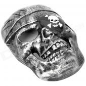 Cool Pirate Skull Face Mask - Silver Grey + Black