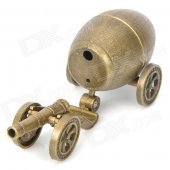 Vintage Cannon Wine Bucket Cart Style Butane Lighter - Bronze