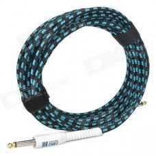 6.35mm Male to Male Audio Connection Cable for Guitar - Blue + White (5m-Length) 6.35mm Male to Male Audio Connection Cable for Guitar - Blue + White (5m-Length)